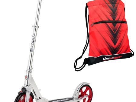 Razor A5 Lux Kick Scooter Red 13013201 with Deco Drawstring Bag For Cheap