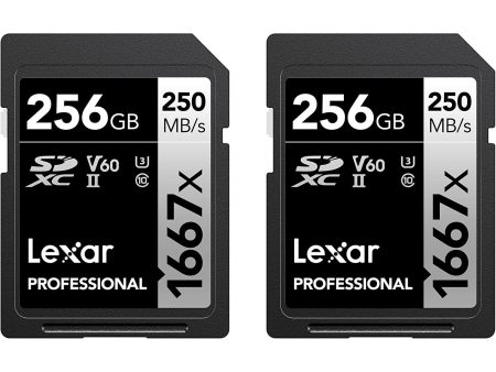 Lexar Professional 1667x SDXC UHS-II Card SILVER Series 256GB Memory Card (2-Pack) Hot on Sale