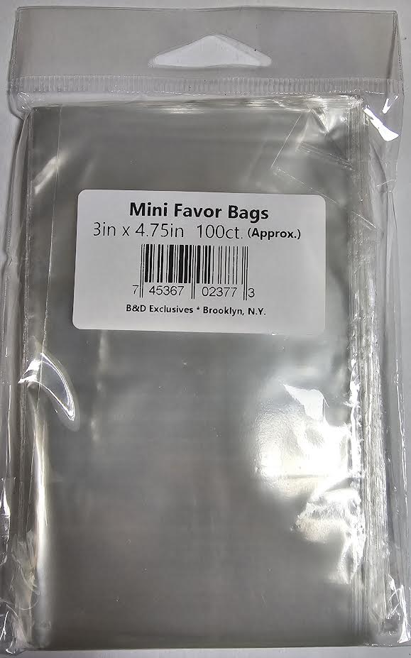 Mini Favor Bags 3 x 4.75  100ct B&D Exclusives For Discount