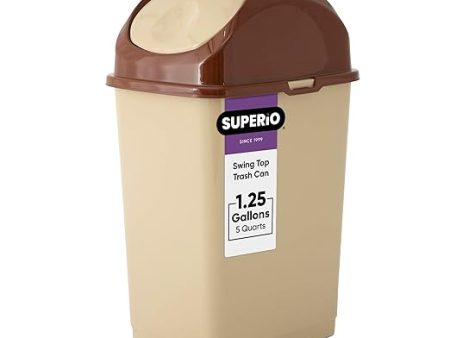 Trash Can Beige 5QT Swing Top Superio Hot on Sale