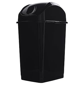 Trash Can Black 5QT Swing Top Superio Fashion