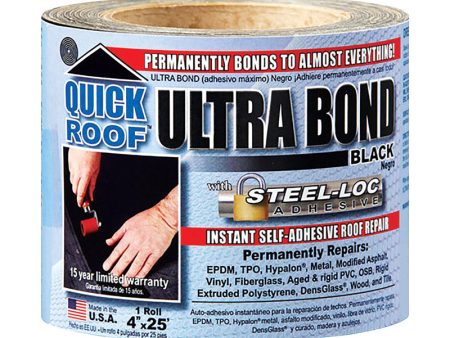 Quick Roof Ultra Bond 4 in. W X 25 ft. L Tape Self-Adhesive Roof Repair Black Cheap