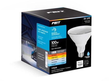 Feit PAR38 E26 (Medium) LED Motion Activated Bulb Color Changing 100 Watt Equivalence 1 pk Cheap