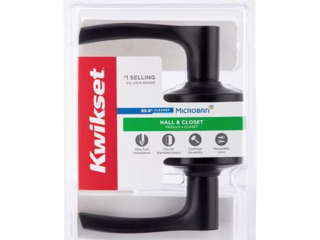 Kwikset Matte Black Passage Lever Right or Left Handed Hot on Sale