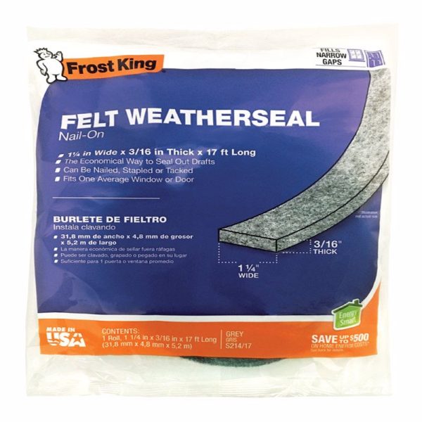 Frost King Gray Felt Weather Seal For Doors and Windows 17 ft. L X 0.19 in. Online