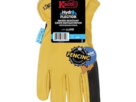 Kinco Hydroflector Men s Indoor Outdoor Full Grain Driver Gloves Black Gold XL 1 pair Sale