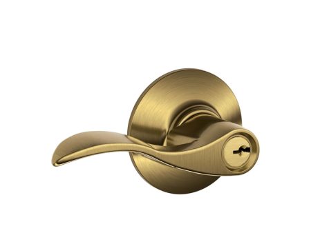 Schlage Accent Antique Brass Entry Lever KA4 1-3 4 in. For Discount