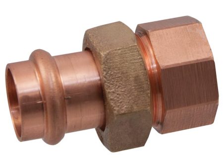 NIBCO Press System 1 2 in. Press X 1 2 in. D FNPT Wrought Copper Union 1 pk For Sale