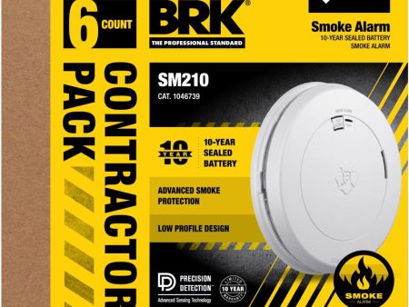 BRK 6 Pk Battery-Powered Photoelectric Smoke Detector Online Sale