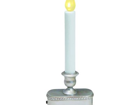 Celebrations Brushed Silver No Scent Auto Sensor Flameless Flickering Candle Sale