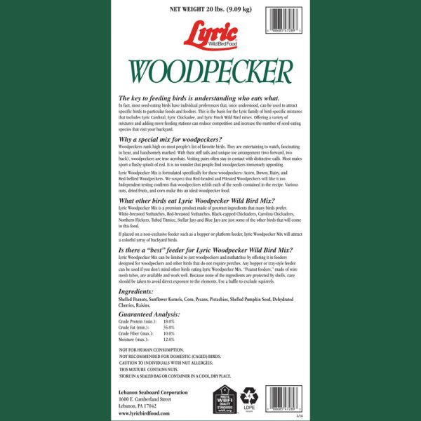 Lyric Woodpecker Fruits and Nuts Wild Bird Food 20 lb Online Hot Sale