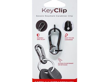 KeySmart KeyClip Stainless Steel Silver Carabiner Key Chain Fashion