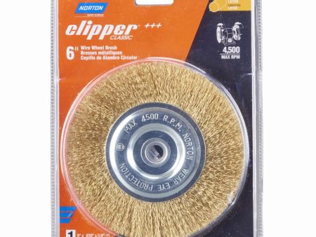 Norton Clipper 6 in. Coarse Crimped Wire Wheel Brush Brass 4500 rpm 1 pc Cheap