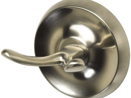 OakBrook Small Brushed Nickel Zinc 2 in. L Double Hook 30 lb 1 pk Cheap