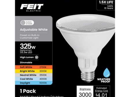 Feit PAR38 E26 (Medium) LED Bulb Adjustable White 325 Watt Equivalence 1 pk Sale