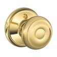 Schlage Georgian Bright Brass Dummy Knob Right or Left Handed Discount