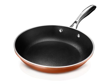 Gotham Steel Copper Cast Ceramic Titanium Fry Pan 10 in. Black Orange Online Sale