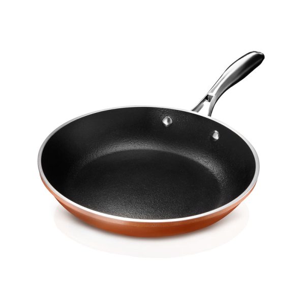 Gotham Steel Copper Cast Ceramic Titanium Fry Pan 10 in. Black Orange Online Sale