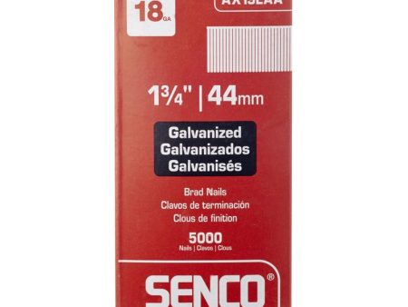 Senco 18 Ga. X 1-3 4 in. L Galvanized Steel Brad Nails 5000 pk Hot on Sale