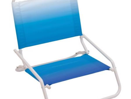 Rio Brands 1-Position Blue White Beach Chair Discount