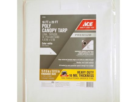 Ace 16 ft. W X 20 ft. L Heavy Duty Polyethylene Canopy Tarp White Hot on Sale